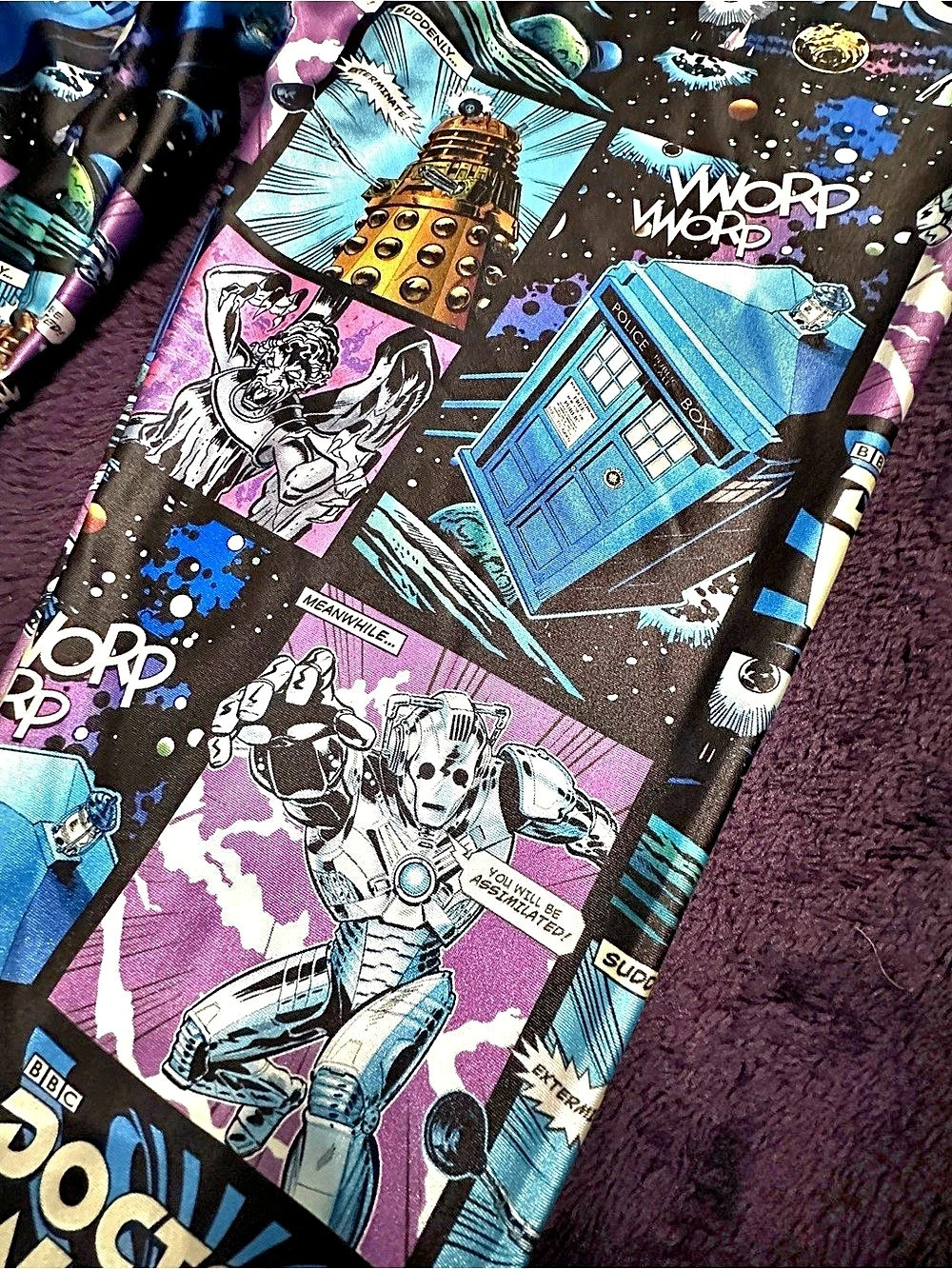 BlackMilk Doctor Who Leggings Comic Strip Mashup New with Tags - Picture 4 of 14